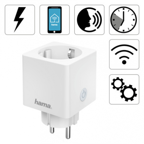 Hama "Mini" - Smart plug - wireless - Wi-Fi - 2.4 Ghz - white - 3
