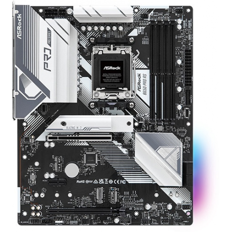 ASRock B650 Pro RS - Motherboard - ATX - Socket AM5 - AMD B650 Chipset - USB 3.2 Gen 1, USB 3.2 Gen 2, USB-C 3.2 Gen2, USB-C 3.2 Gen 2x2 - 2.5 Gigabit LAN - onboard graphics (CPU required) - High Definition Audio (7.1-channel) - 0