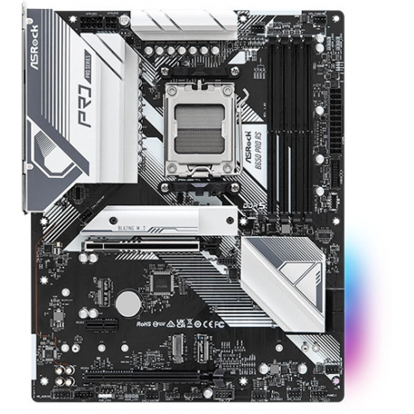 ASRock B650 Pro RS - Motherboard - ATX - Socket AM5 - AMD B650 Chipset - USB 3.2 Gen 1, USB 3.2 Gen 2, USB-C 3.2 Gen2, USB-C 3.2 Gen 2x2 - 2.5 Gigabit LAN - onboard graphics (CPU required) - High Definition Audio (7.1-channel) - 1