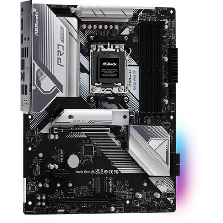 ASRock B650 Pro RS - Motherboard - ATX - Socket AM5 - AMD B650 Chipset - USB 3.2 Gen 1, USB 3.2 Gen 2, USB-C 3.2 Gen2, USB-C 3.2 Gen 2x2 - 2.5 Gigabit LAN - onboard graphics (CPU required) - High Definition Audio (7.1-channel) - 3