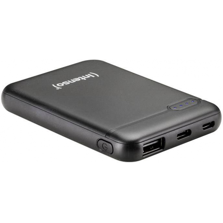 Intenso Powerbank XS5000 - Power bank - 5000 mAh - 2.1 A - 2 output connectors (USB, 24 pin USB-C) - on cable: USB-C - black - 1