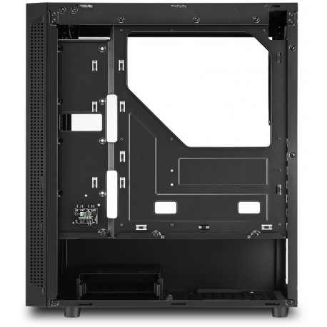 Sharkoon RGB Slider - MDT - ATX - windowed side panel (tempered glass) - no power supply - black - USB / Audio - 2
