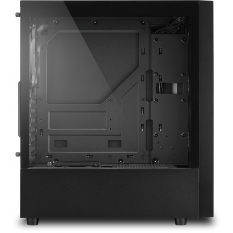 Sharkoon RGB Slider - MDT - ATX - windowed side panel (tempered glass) - no power supply - black - USB / Audio - 4