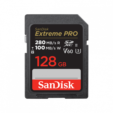 SanDisk Extreme Pro - Flash memory card - 128 GB - Video Class V60 / UHS-II U3 / Class10 - microSDXC UHS-II - 0