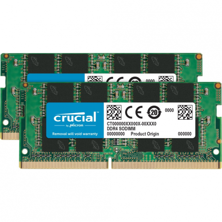 Crucial - DDR4 - kit - 16 GB: 2 x 8 GB - SO-DIMM 260-pin - 3200 MHz  /  PC4-25600 - CL22 - 1.2 V - unbuffered - non-ECC - 1