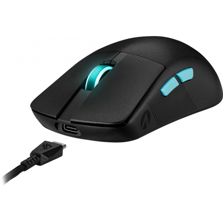 ASUS ROG Harpe Ace - Aim Lab Edition - mouse - right and left-handed - optical - 5 buttons - wireless, wired - 2.4 GHz, USB 2.0, Bluetooth 5.1 - ROG Omni receiver - black - 5