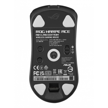 ASUS ROG Harpe Ace - Aim Lab Edition - mouse - right and left-handed - optical - 5 buttons - wireless, wired - 2.4 GHz, USB 2.0, Bluetooth 5.1 - ROG Omni receiver - black - 7