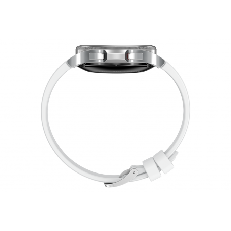 Samsung Galaxy Watch4 Classic - 42 mm - silver - smart watch with ridge sport band - fluoroelastomer - white - display 1.2" - 16 GB - NFC, Wi-Fi, Bluetooth - 46.5 g - 4