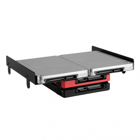 Sharkoon 5.25" BayExtension - Storage bay adapter - 5.25" to 3.5" / 2.5" - black - 1