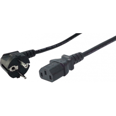LogiLink - Power cable - IEC 60320 C13 to CEE 7 / 7 (M) - AC 250 V - 3 m - 90° connector - black - 0