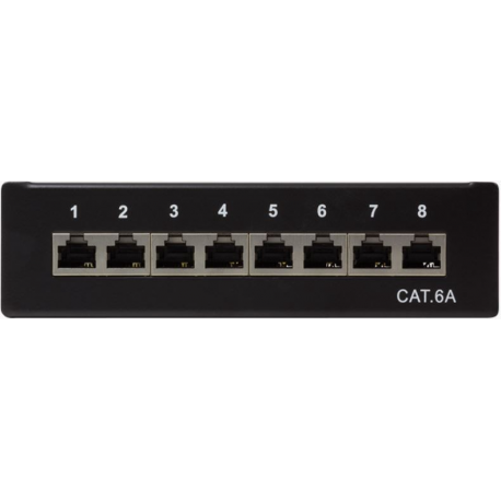 LogiLink Patch Panel Desktop - Patch panel - wall mountable - RJ-45 X 8 - light grey, RAL 7035 - 0