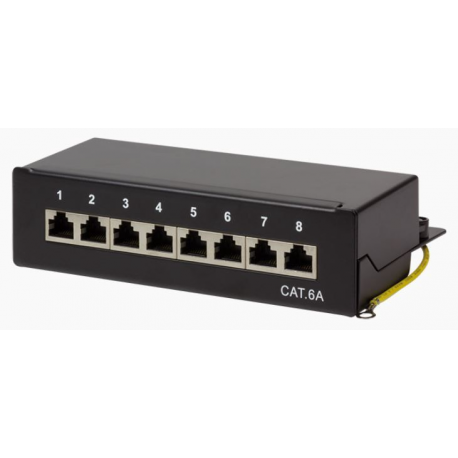 LogiLink Patch Panel Desktop - Patch panel - wall mountable - RJ-45 X 8 - light grey, RAL 7035 - 1