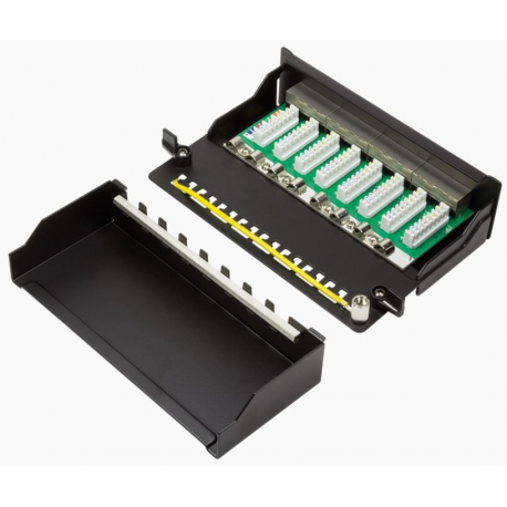 LogiLink Patch Panel Desktop - Patch panel - wall mountable - RJ-45 X 8 - light grey, RAL 7035 - 3