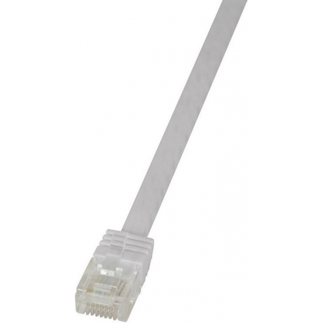 LogiLink SlimLine - Patch cable - RJ-45 (M) to RJ-45 (M) - 25 cm - UTP - CAT 6 - flat - white - 0