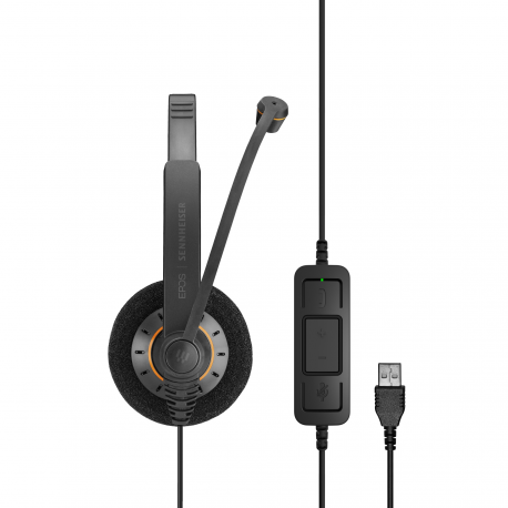 EPOS I SENNHEISER IMPACT SC 30 USB ML - Headset - on-ear - wired - USB - black with orange colour highlights - 4