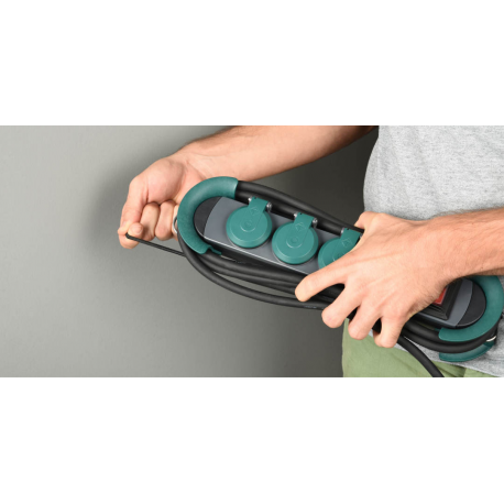 Bachmann HOOK Outdoor - Power strip - output connectors: 4 (4 x power 2-pole) - 4 m cord - green - 5