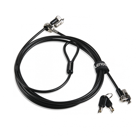 Kensington MicroSaver DS 2.0 Twin Head MasterKey - Security cable lock - for ThinkCentre M70s Gen 3; M70t Gen 3; M80s Gen 3; M90q Gen 2; M90t Gen 3; ThinkPad E14 Gen 3 - 0