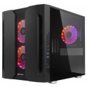 Chieftronic M2 - Cube - micro ATX - windowed side panel (tempered glass) - no power supply (ATX) - black - USB/Audio