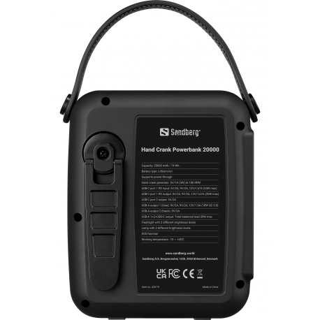 SANDBERG Hand Crank Powerbank 20000