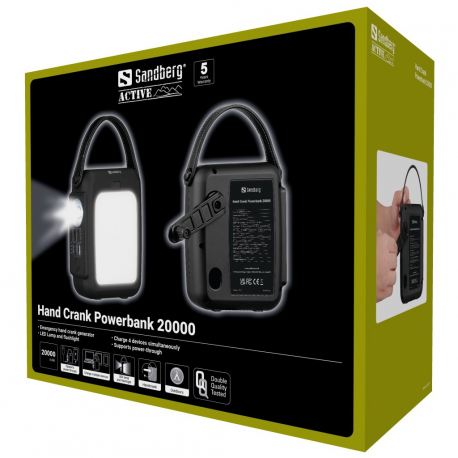 SANDBERG Hand Crank Powerbank 20000