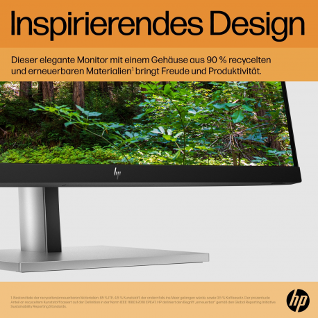 HP E24 G5 - E-Series - LED monitor - 23.8" (23.8" viewable) - 1920 x 1080 Full HD (1080p) @ 75 Hz - IPS - 250 cd / m² - 1000:1 - 5 ms - HDMI, DisplayPort, USB-C - black head, black and silver (stand) - 6