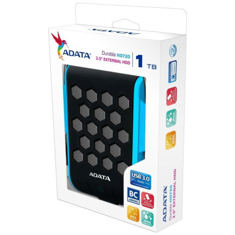 ADATA HD720 - Hard drive - 1 TB - external (portable) - USB 3.1 - blue - 5