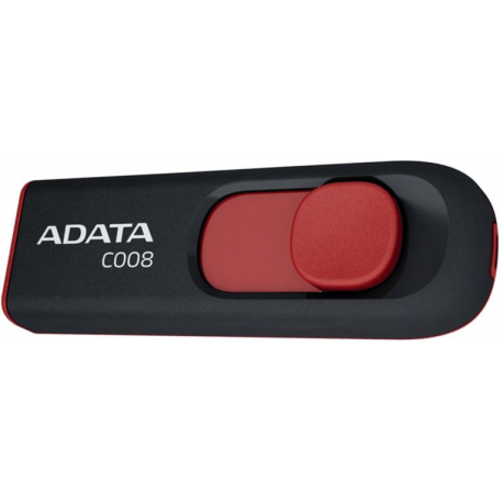 ADATA Classic Series C008 - USB flash drive - 64 GB - USB 2.0 - black, red - 0