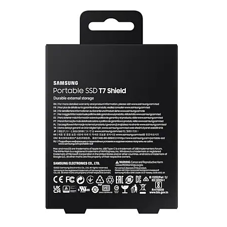 Samsung T7 Shield MU-PE4T0S - SSD - encrypted - 4 TB - external (portable) - USB 3.2 Gen 2 (USB-C connector) - 256-bit AES - black - 3