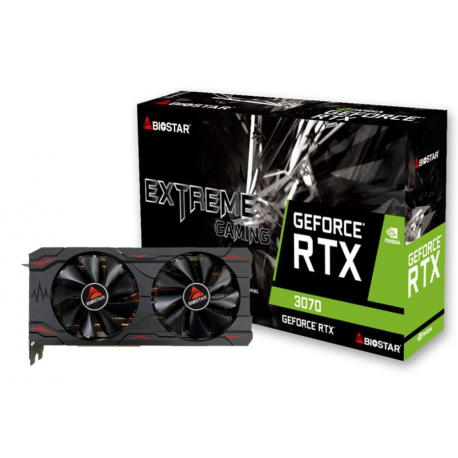 Graphics Card|BIOSTAR|NVIDIA GeForce RTX 3070|8 GB|GDDR6|256 bit|PCIE 4.0 16x|GPU 1500 MHz|Dual Slot Fansink|1xHDMI|3xDisplayPor - 0