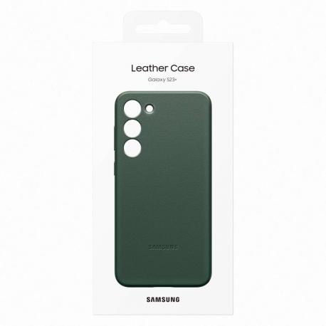 Samsung EF-VS916 - Back cover for mobile phone - genuine leather - green - for Galaxy S23+ - 5
