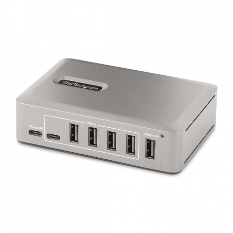 StarTech.com 10-Port USB-C Hub, 8x USB-A + 2x USB-C, Self-Powered w /  65W Power Supply, USB 3.1 10Gbps Hub w /  BC1.2 Charging, Desktop / Laptop USB Hub with 3ft Locking USB-IF Certified Cable - USB Expansion Hub (10G8A2CS-USB-C-HUB) - Hub - 8 x USB 3.2 Gen 2 + 2 x USB-C 3.2 Gen 2 - desktop - 0