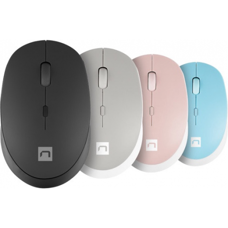 Natec Harrier 2 - Mouse - optical - 4 buttons - wireless - Bluetooth 5.1 - white, blue - 6
