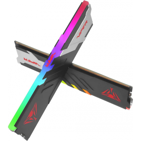 Patriot Viper Venom RGB DDR5 series - DDR5 - kit - 32 GB: 2 x 16 GB - DIMM 288-pin - 6000 MHz / PC5-48000 - CL36 - 1.25 V - unbuffered - on-die ECC - silver, matte black - 3