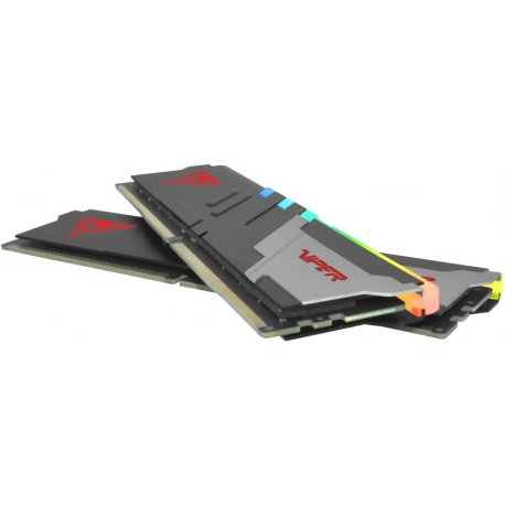 Patriot Viper Venom RGB DDR5 series - DDR5 - kit - 32 GB: 2 x 16 GB - DIMM 288-pin - 6000 MHz / PC5-48000 - CL36 - 1.25 V - unbuffered - on-die ECC - silver, matte black - 5