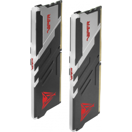 Patriot Viper Venom RGB DDR5 series - DDR5 - kit - 32 GB: 2 x 16 GB - DIMM 288-pin - 6000 MHz / PC5-48000 - CL36 - 1.25 V - unbuffered - on-die ECC - silver, matte black - 9