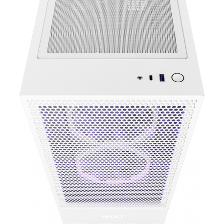 NZXT H series H5 Flow - Mid tower - extended ATX - windowed side panel (tempered glass) - no power supply - white - USB/Audio - 2