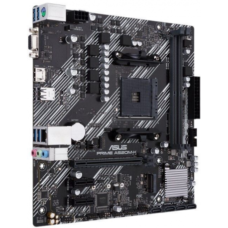 ASUS PRIME A520M-K - Motherboard - micro ATX - Socket AM4 - AMD A520 Chipset - USB 3.2 Gen 1 - Gigabit LAN - onboard graphics (CPU required) - HD Audio (8-channel) - 2