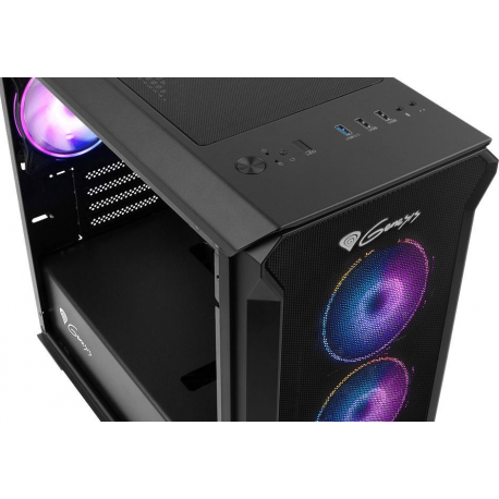 Genesis Irid 503 aRGB - Tower - micro ATX - no power supply (ATX) - black - USB/Audio - 2
