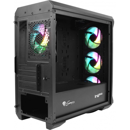 Genesis Irid 503 aRGB - Tower - micro ATX - no power supply (ATX) - black - USB/Audio - 3