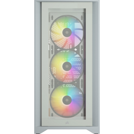 Corsair Tempered Glass Mid-Tower ATX Case iCUE 4000X RGB Side window, Mid-Tower, White, Power supply included No, Steel, Temper