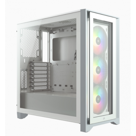 Corsair Tempered Glass Mid-Tower ATX Case iCUE 4000X RGB Side window, Mid-Tower, White, Power supply included No, Steel, Temper