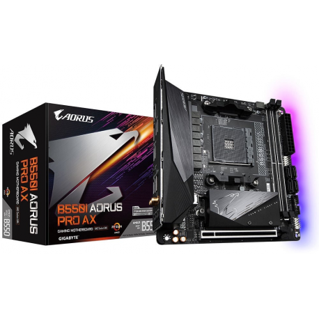 Gigabyte B550I AORUS PRO AX - 1.0 - motherboard - mini ITX - Socket AM4 - AMD B550 Chipset - USB-C Gen2, USB 3.2 Gen 1, USB 3.2 Gen 2 - 2.5 Gigabit LAN, Bluetooth, Wi-Fi - onboard graphics (CPU required) - HD Audio (8-channel) - 4