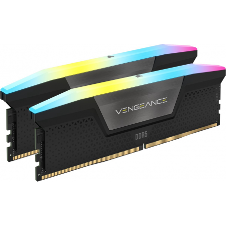 CORSAIR Vengeance RGB - DDR5 - kit - 32 GB: 2 x 16 GB - DIMM 288-pin - 6400 MHz / PC5-51200 - CL36 - black - 1