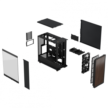 Fractal Design North - Mid tower - ATX - windowed side panel (tinted glass) - no power supply (ATX) - charcoal black - USB / Audio - 16