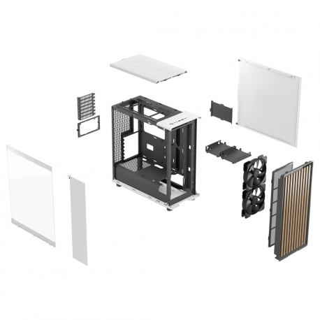 Fractal Design North - Mid tower - ATX - windowed side panel (tempered glass) - no power supply (ATX) - chalk white - USB / Audio - 16