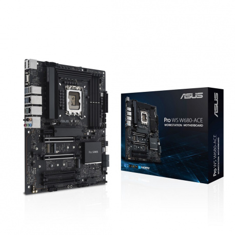 ASUS Pro WS W680-ACE - Motherboard - ATX - LGA1700 Socket - W680 Chipset - USB 3.2 Gen 1, USB 3.2 Gen 2, USB-C 3.2 Gen2, USB-C 3.2 Gen 2x2 - 2 x 2.5 Gigabit LAN - onboard graphics (CPU required) - HD Audio (8-channel) - 3