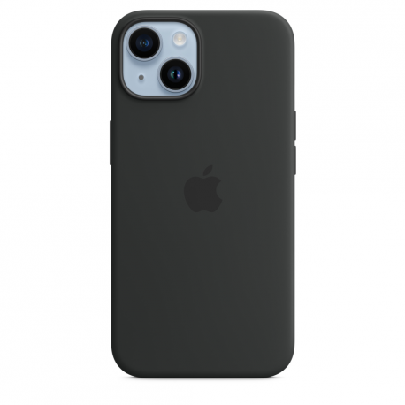 Apple - Back cover for mobile phone - MagSafe compatibility - silicone - midnight - for iPhone 14 - 0
