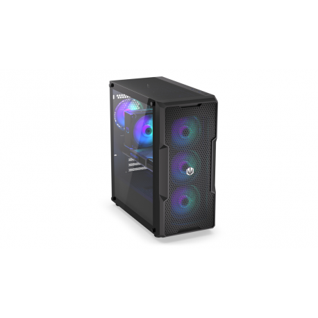 Endorfy Regnum 400 ARGB - PC case - ATX - windowed side panel (tempered glass) - no power supply (ATX) - black - USB / Audio - 16