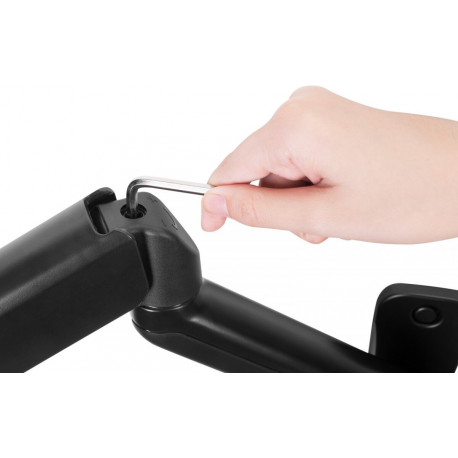 DIGITUS - Mounting kit (wall mount) - for LCD display/ curved LCD display - gas spring, swivel arm - plastic, aluminium, steel - black - screen size: 17"-32" - 7