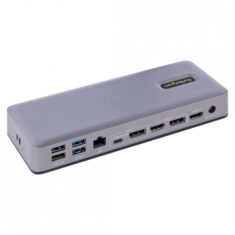 StarTech.com USB-C Docking Station - Multi Monitor HDMI / DP / DP Alt Mode USB-C Dock - 3x 4K30  /  2x 4K60 - 7-Port USB Hub - 60W Power Delivery - GbE - 3.5mm Audio - Works With Chromebook certified - Docking station - USB-C  /  Thunderbolt 3  /  Thunderbolt 4 - 2 x HDMI, 2 x DP, USB-C - GigE - 60 Watt - 1